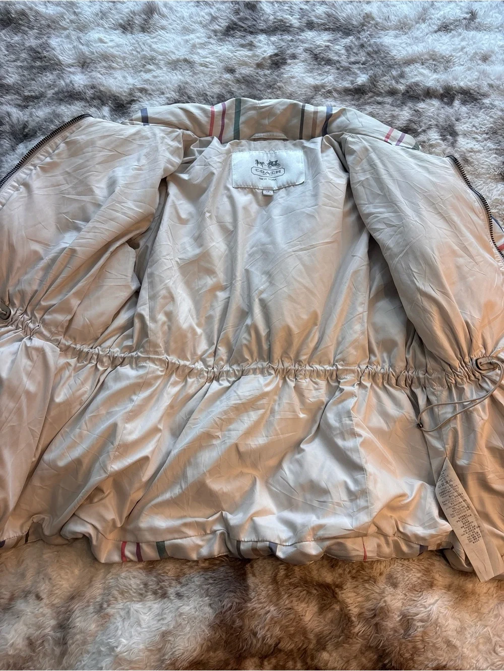 Rare Y2K Coach Legacy Tattersall Down multicolored plaid puffer coat